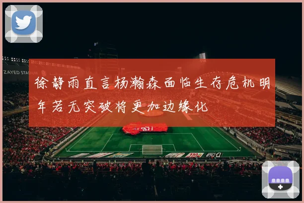 徐静雨直言杨瀚森面临生存危机明年若无突破将更加边缘化